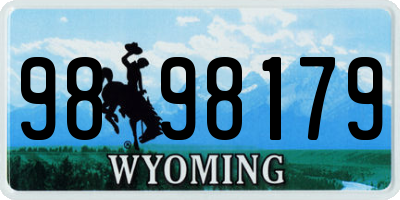 WY license plate 9898179