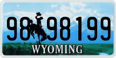 WY license plate 9898199