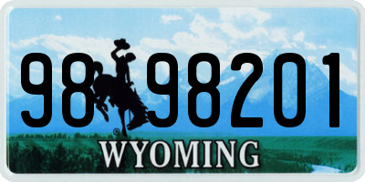 WY license plate 9898201