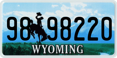 WY license plate 9898220