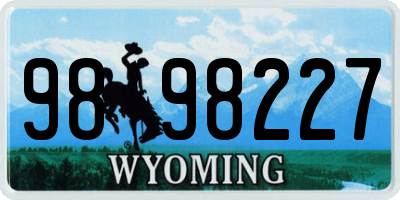 WY license plate 9898227