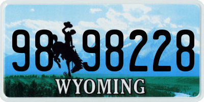 WY license plate 9898228