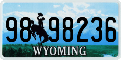 WY license plate 9898236