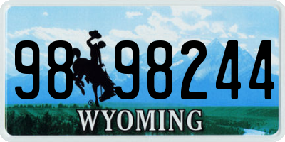 WY license plate 9898244