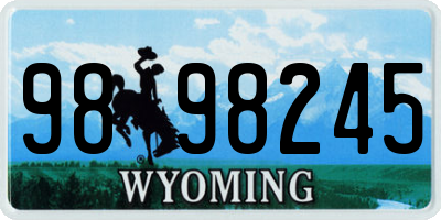 WY license plate 9898245