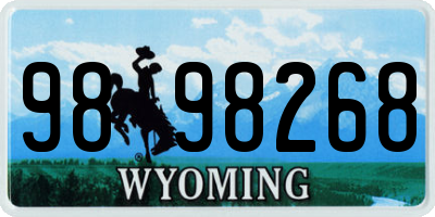 WY license plate 9898268