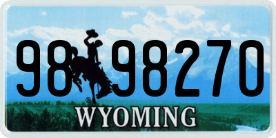 WY license plate 9898270