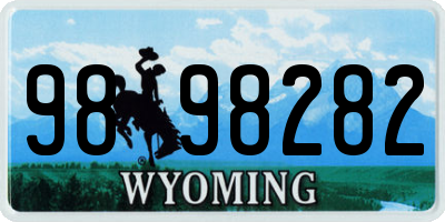 WY license plate 9898282