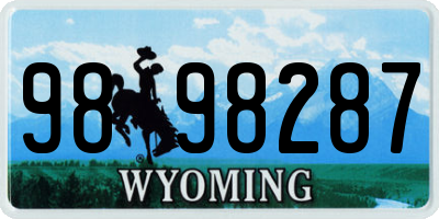 WY license plate 9898287