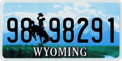WY license plate 9898291