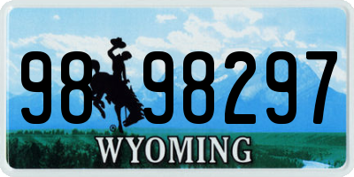 WY license plate 9898297