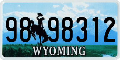 WY license plate 9898312