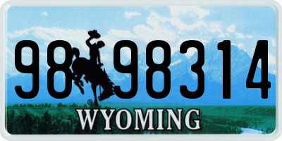 WY license plate 9898314