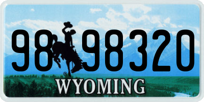 WY license plate 9898320
