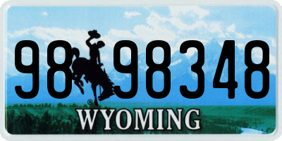 WY license plate 9898348
