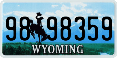 WY license plate 9898359