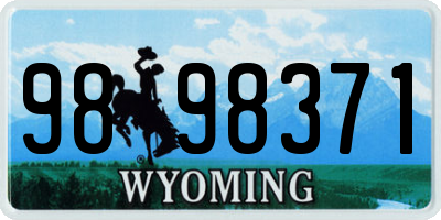 WY license plate 9898371