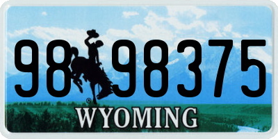 WY license plate 9898375