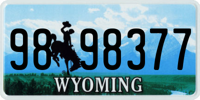 WY license plate 9898377