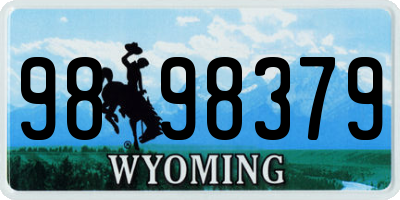 WY license plate 9898379