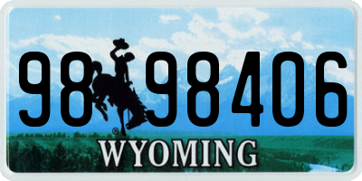WY license plate 9898406