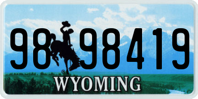WY license plate 9898419