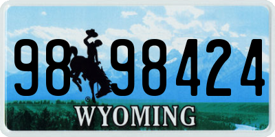 WY license plate 9898424