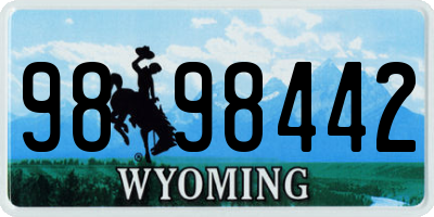 WY license plate 9898442