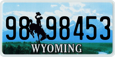 WY license plate 9898453