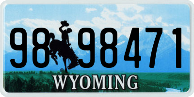 WY license plate 9898471