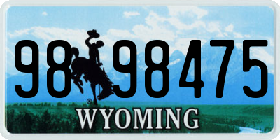 WY license plate 9898475