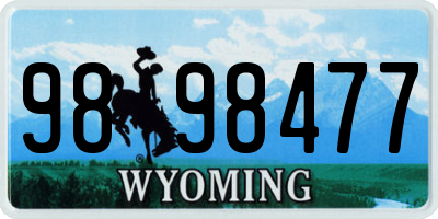WY license plate 9898477