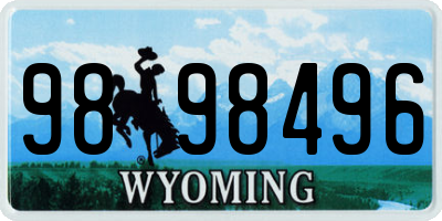 WY license plate 9898496