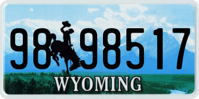 WY license plate 9898517
