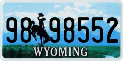 WY license plate 9898552