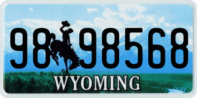 WY license plate 9898568