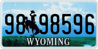 WY license plate 9898596