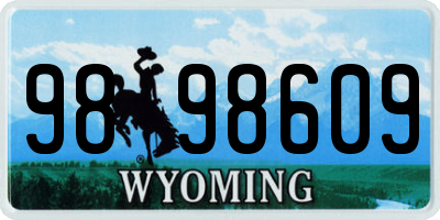 WY license plate 9898609