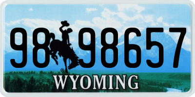 WY license plate 9898657