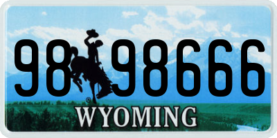 WY license plate 9898666