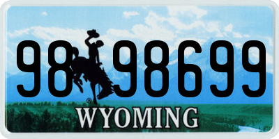 WY license plate 9898699