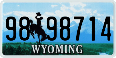 WY license plate 9898714
