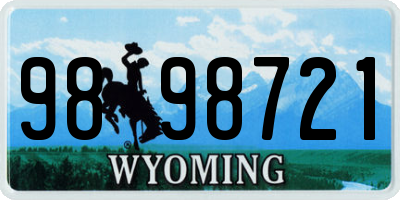 WY license plate 9898721