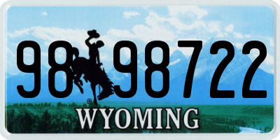 WY license plate 9898722