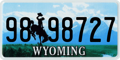 WY license plate 9898727