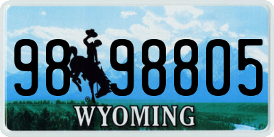 WY license plate 9898805