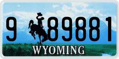 WY license plate 989881