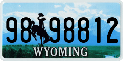 WY license plate 9898812