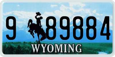 WY license plate 989884