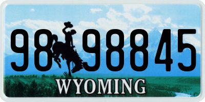 WY license plate 9898845